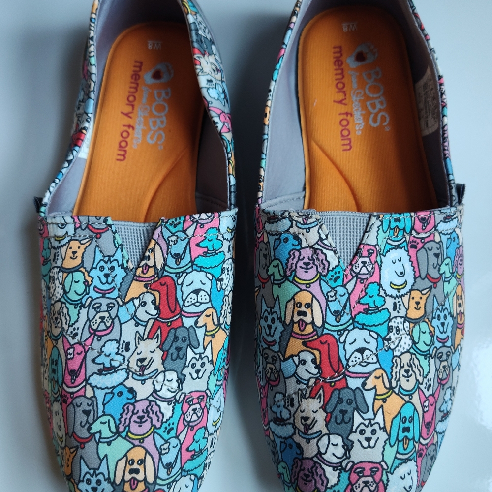 Colorful Dog Print Slip-On Shoes